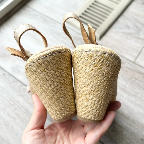 BOC Born  Concept Blossom Espadrilles Leather Wedge Heels Sandals in Champagne - Picture 7 of 15